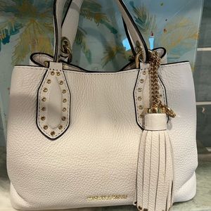 MICHAEL KORS Brooklyn small Bag/crossbody Optic White/gold hardware